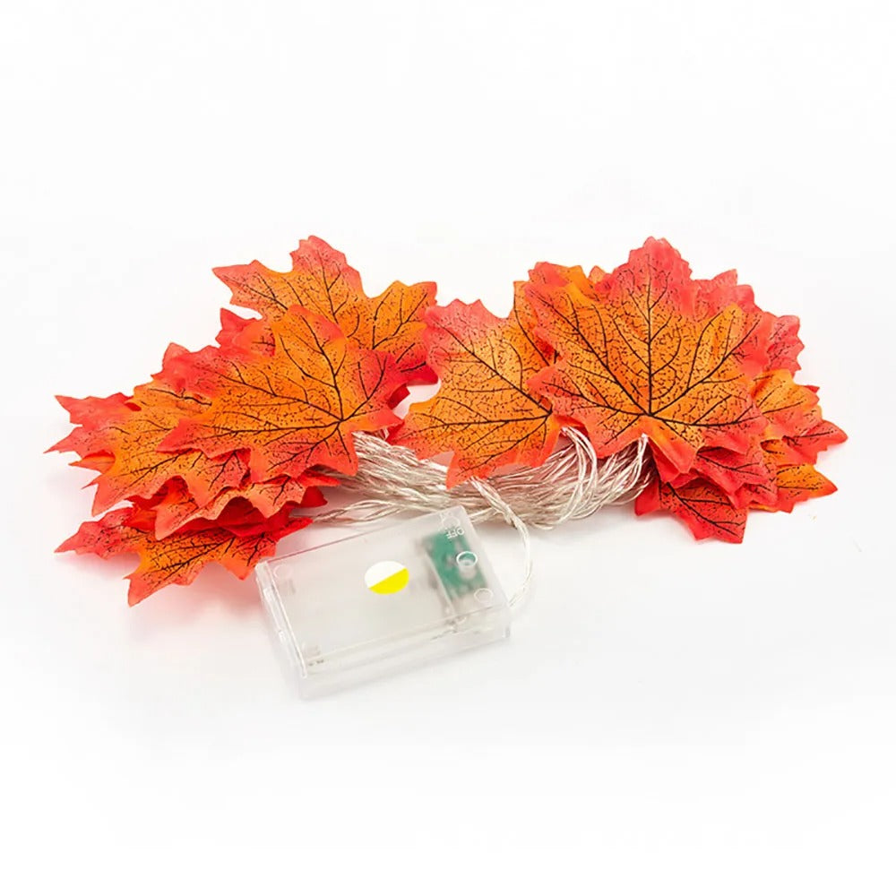 Artificial Maple Leaf Lantern Garland