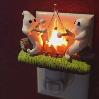 Ghost Campfire at Night
